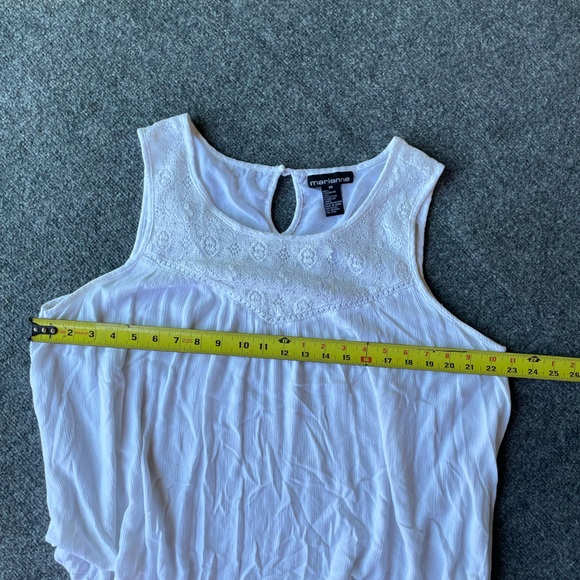 Marianne Rayon cotton nylon top sleeveless white top size 3x - Picture 6 of 8